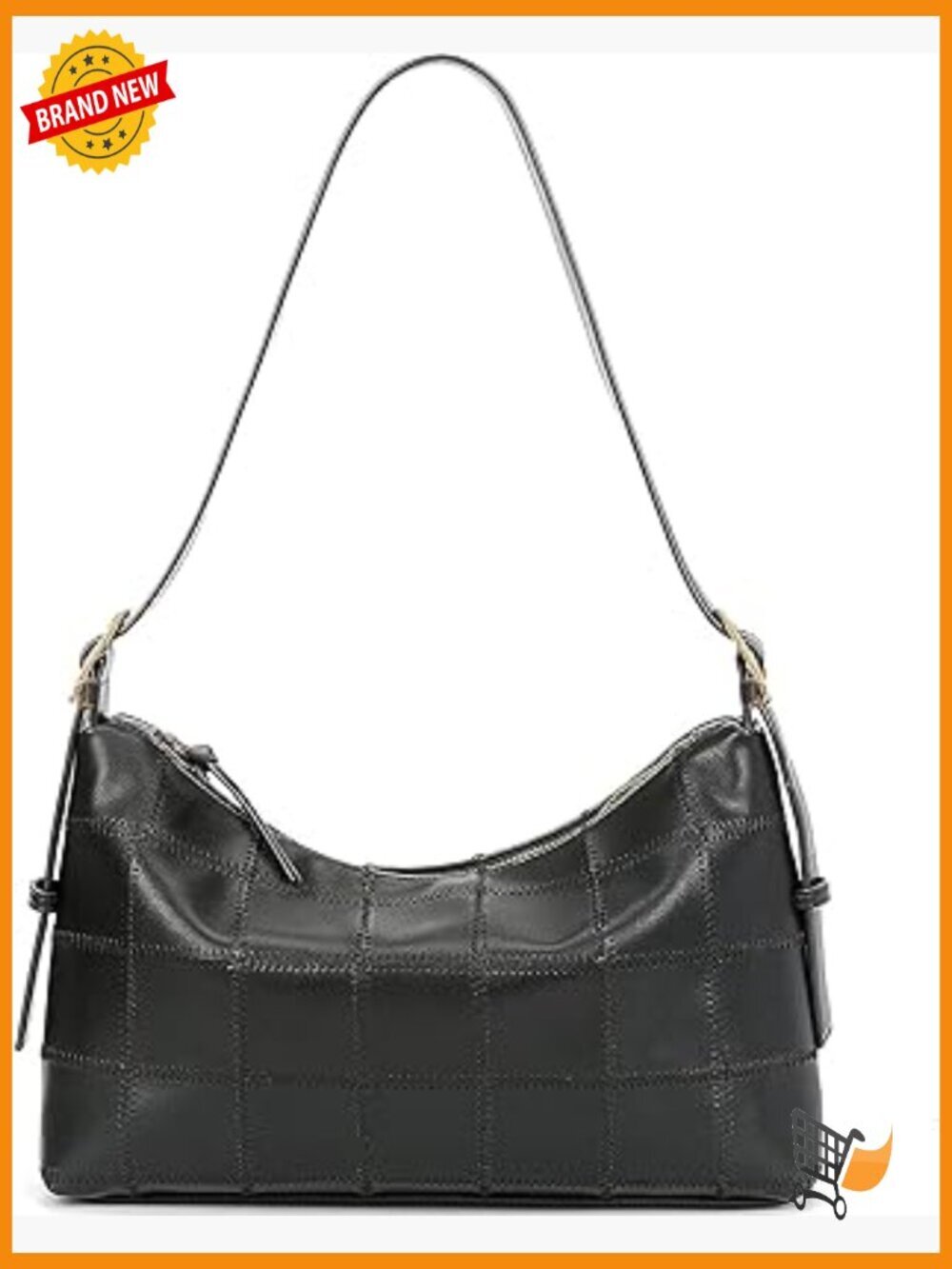 Classic Checkered Hobo Crossbody Bag with Adjustable Strap